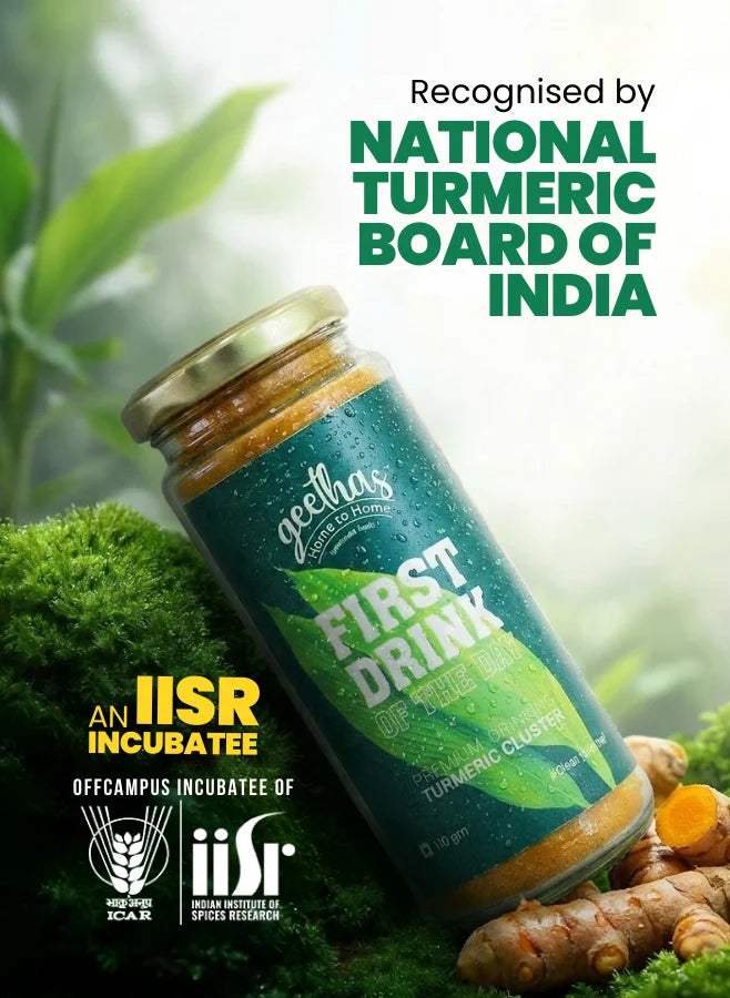 Geethas First drink - Recognised by National Turmeric Board of India