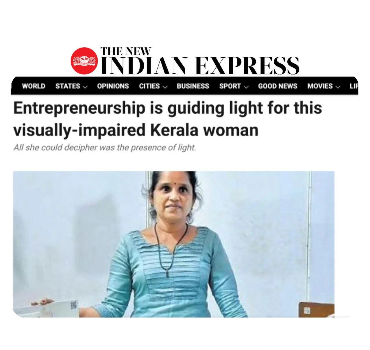 Geethas, a visually impaired woman led turmeric superfood brand, was featured in The New Indian Express for its inspiring entrepreneurial journey and purpose driven wellness products.