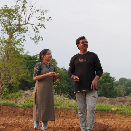 Geetha Salish in her turmeric cultivation field in Kerala